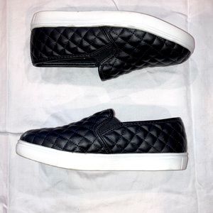 Cat and jack black checkered slip on shoes